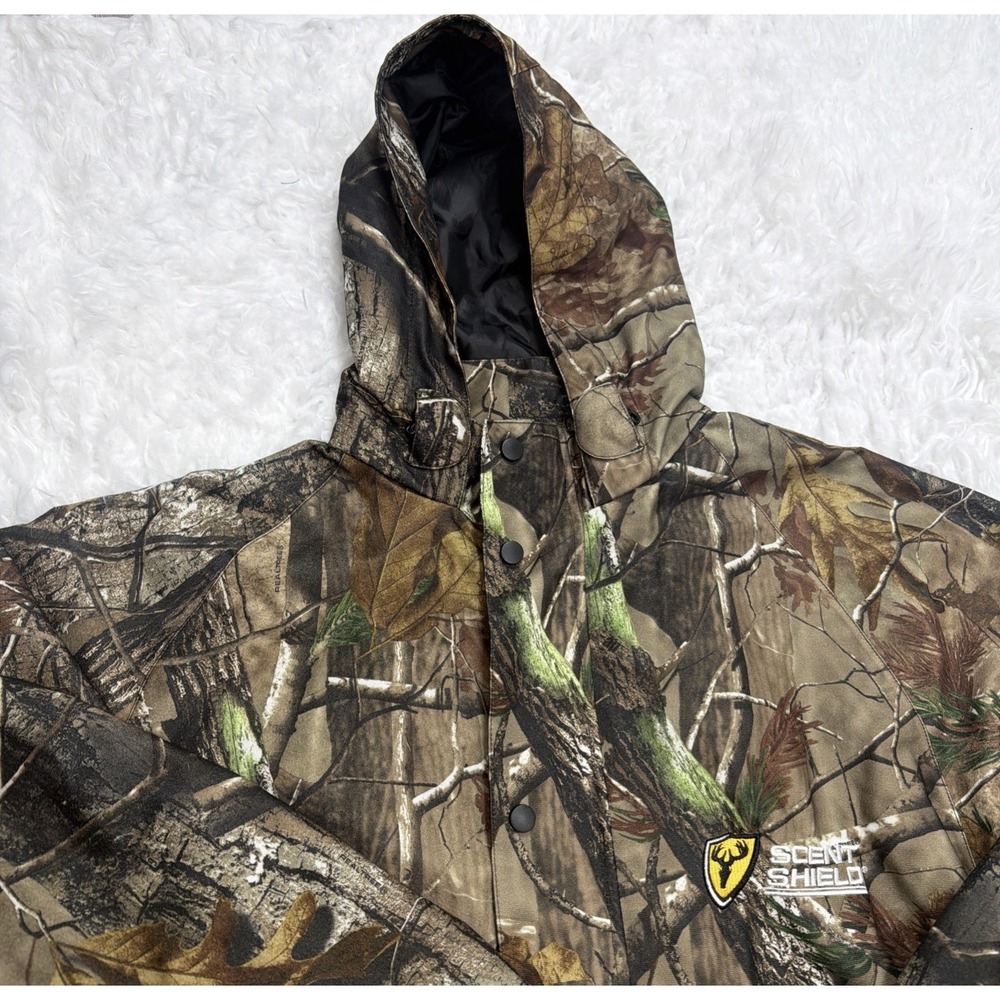 Scent‎ Shield Men's Camo Jacket Sz XL Realtree Hooded Rain Blocker Hunting New!